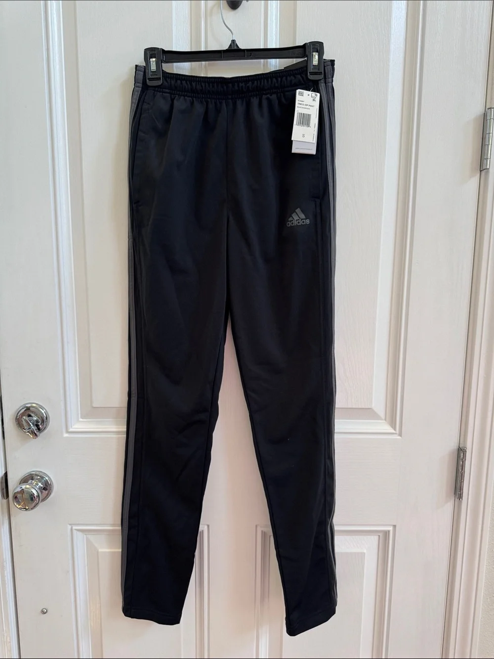 NWT Adidas Training Track Pants Black Grey 3-Stripes Men's Size S